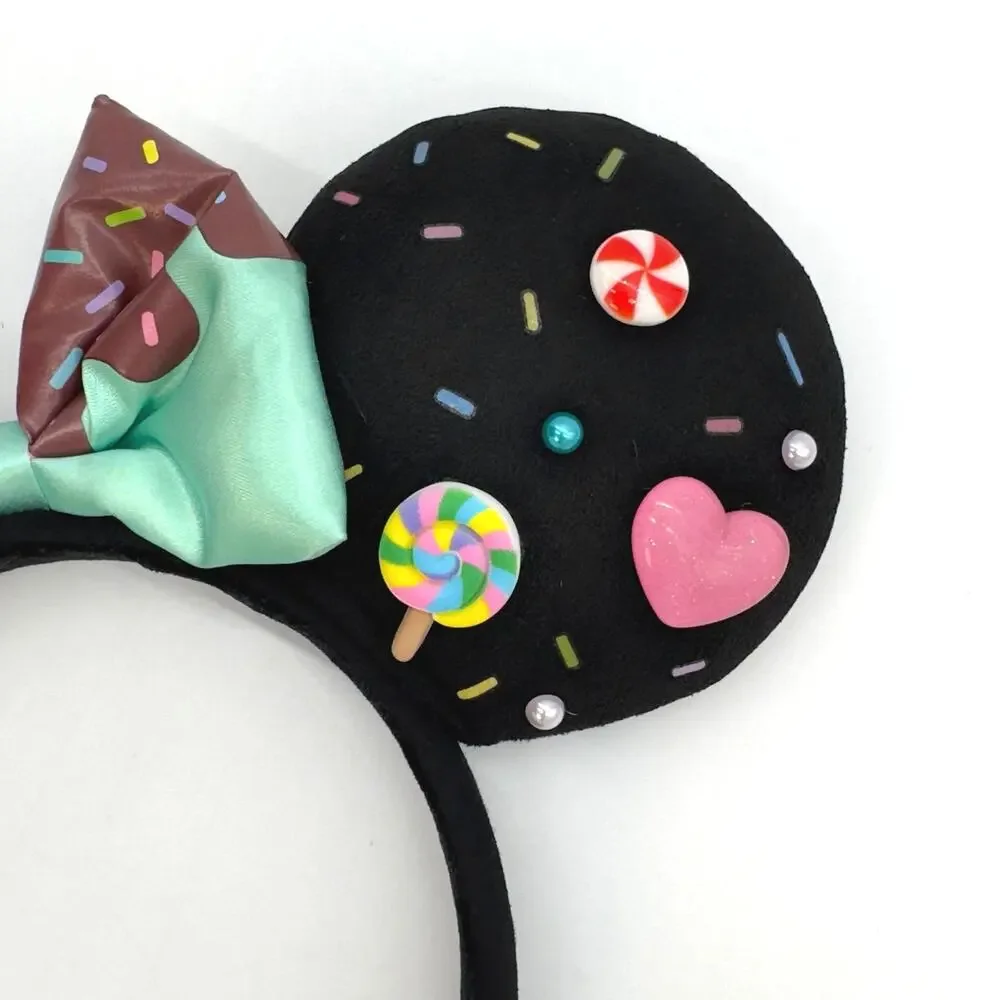 Vanellope’s Sweet Pop World Black Minnie Mouse Ears Disney Wreck It Ralph